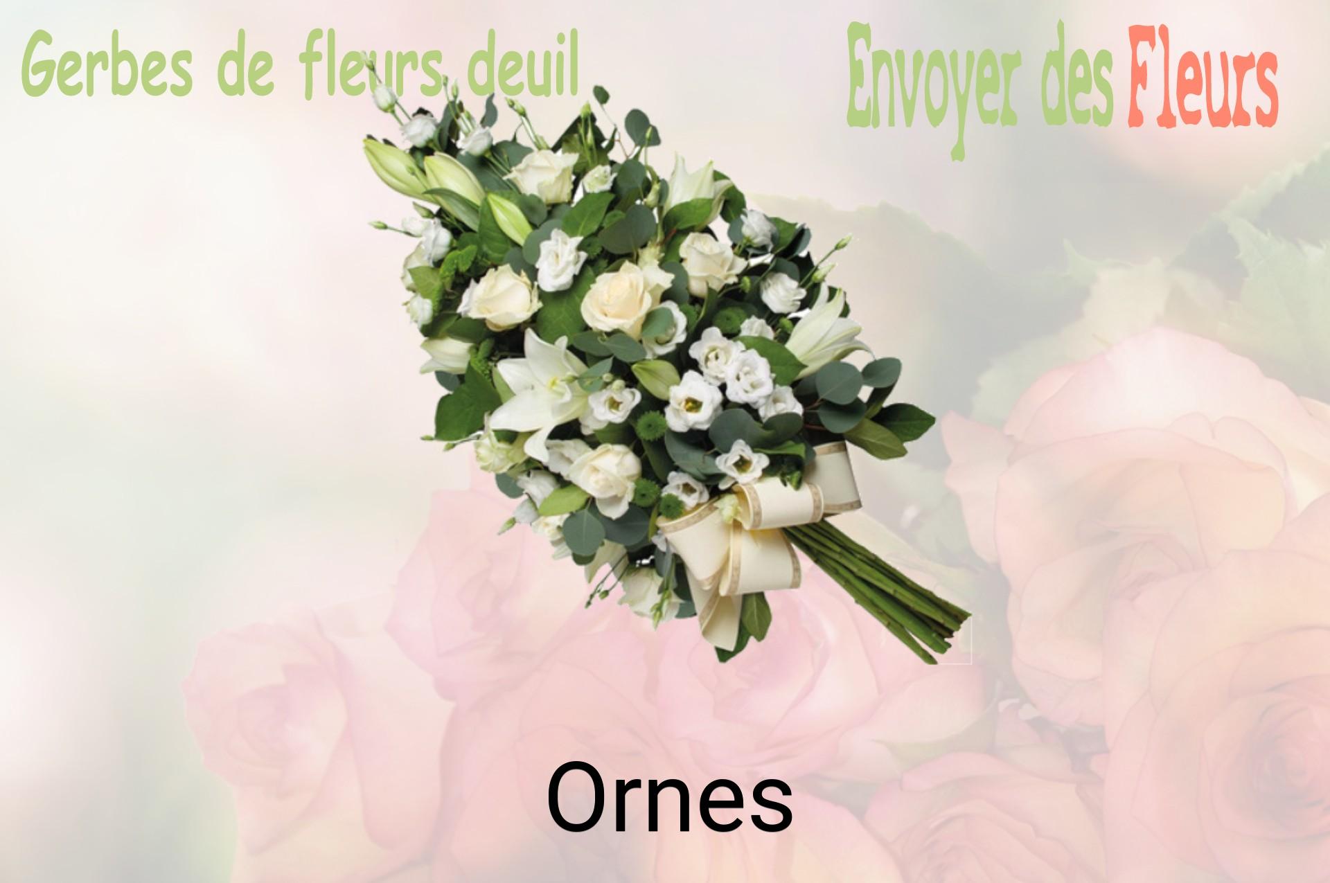 Gerbe de fleurs de deuil livrée à Ornes